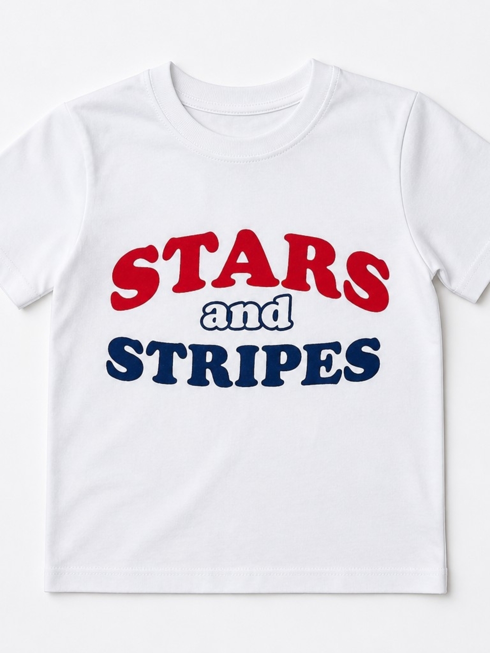 Celebrate It White Tee with Red and Navy 'Stars and Stripes' Graphic